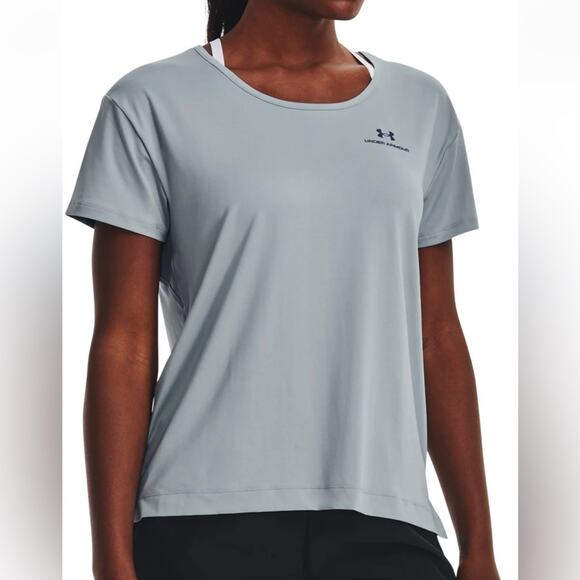 Under Armour RUSH Vent T-Shirt NEW Slate Blue Fitted Stretch Mesh Size L - Picture 12 of 12